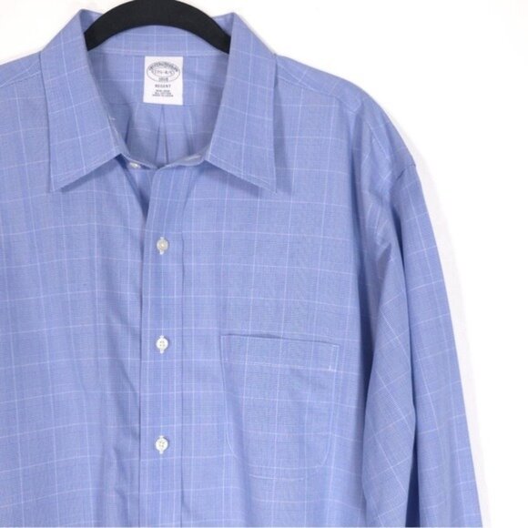 Brooks Brothers Men’s REGENT NON-IRON Cotton LS Plaid Shirt 17 1/2 - 4/5 - Picture 3 of 10